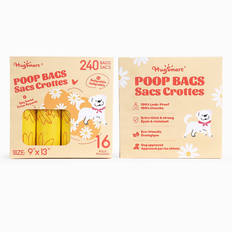 HugSmart Poop Bags - Daisy - 16 pack