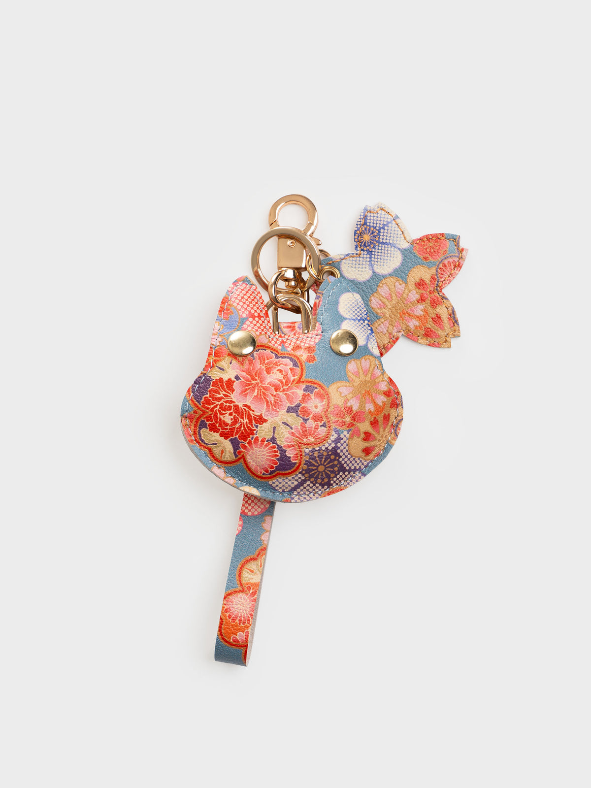 Sakura Shiba Inu Face Bag Charm In Italian Leather