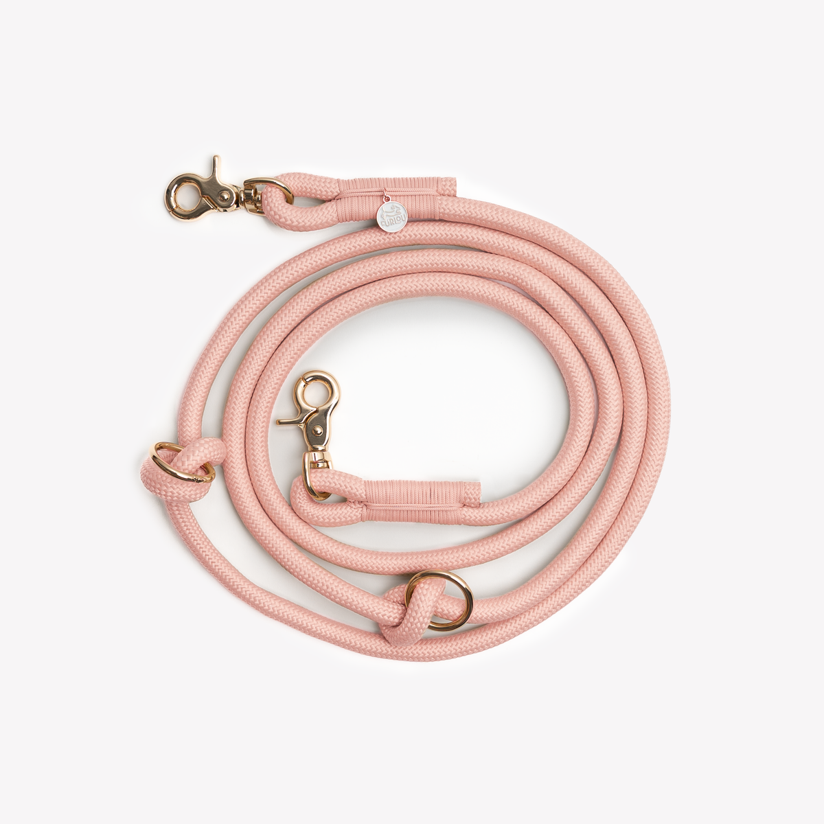Hands Free Rope Leash - Powder Rose