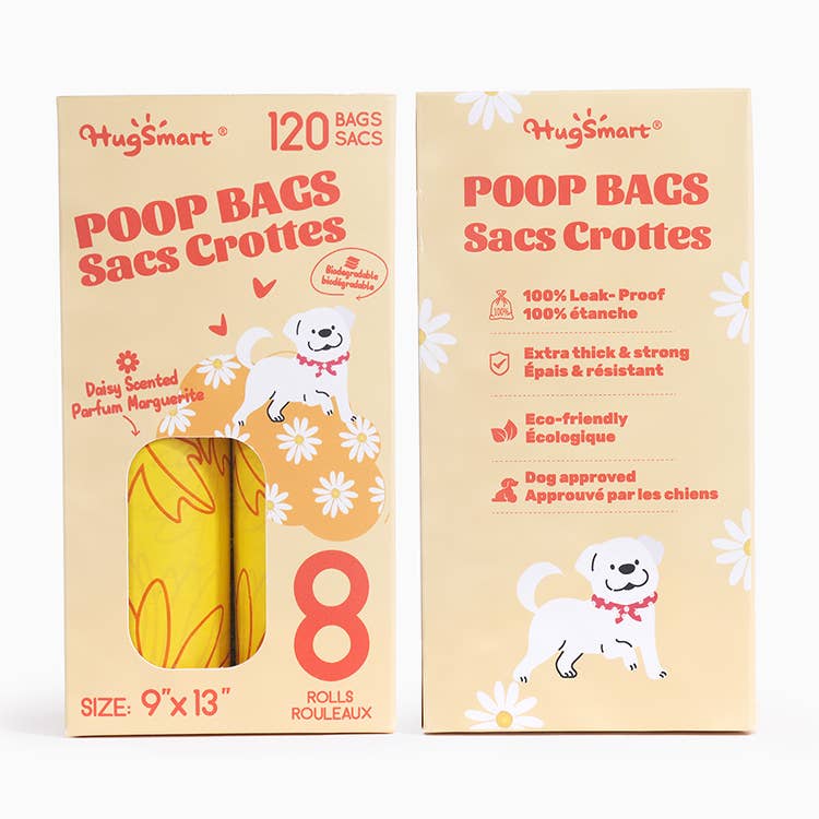 HugSmart Poop  Bags - Daisy - 8 pack
