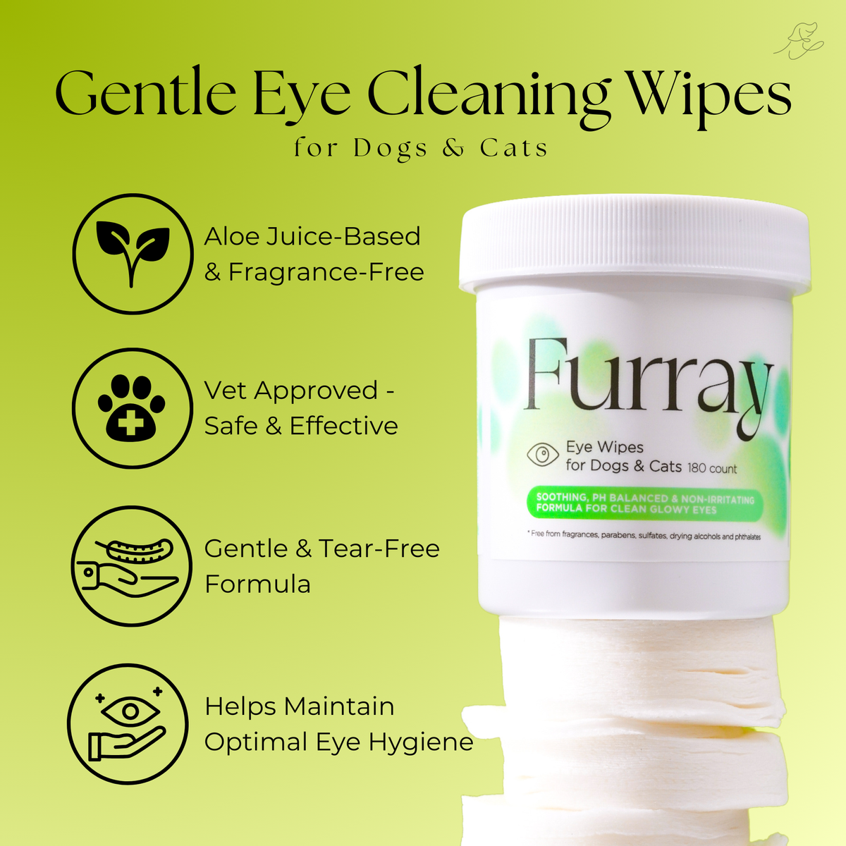 Eye Cleaning Wipes for Dogs & Cats (180 count)