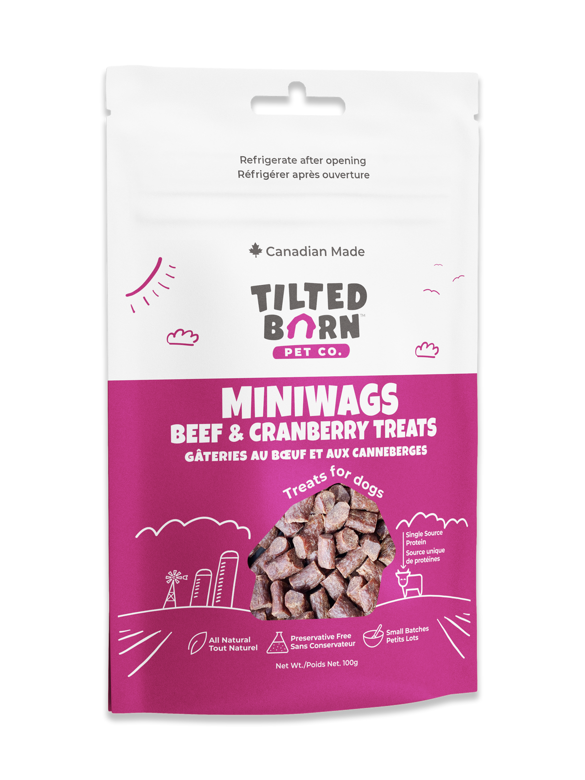 Beef and Cranberry Miniwags 100g/3.53oz Treats For Dogs