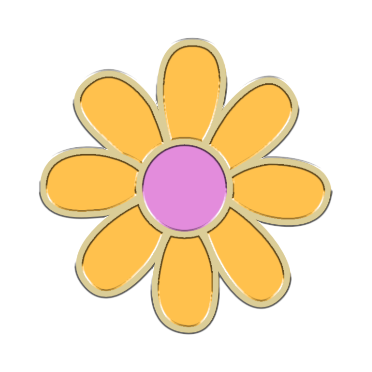 Orange Daisy Charm