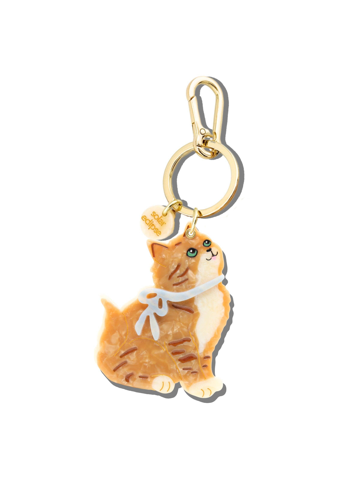 Hand-painted Vintage Kitten Bag Charm + Keychain