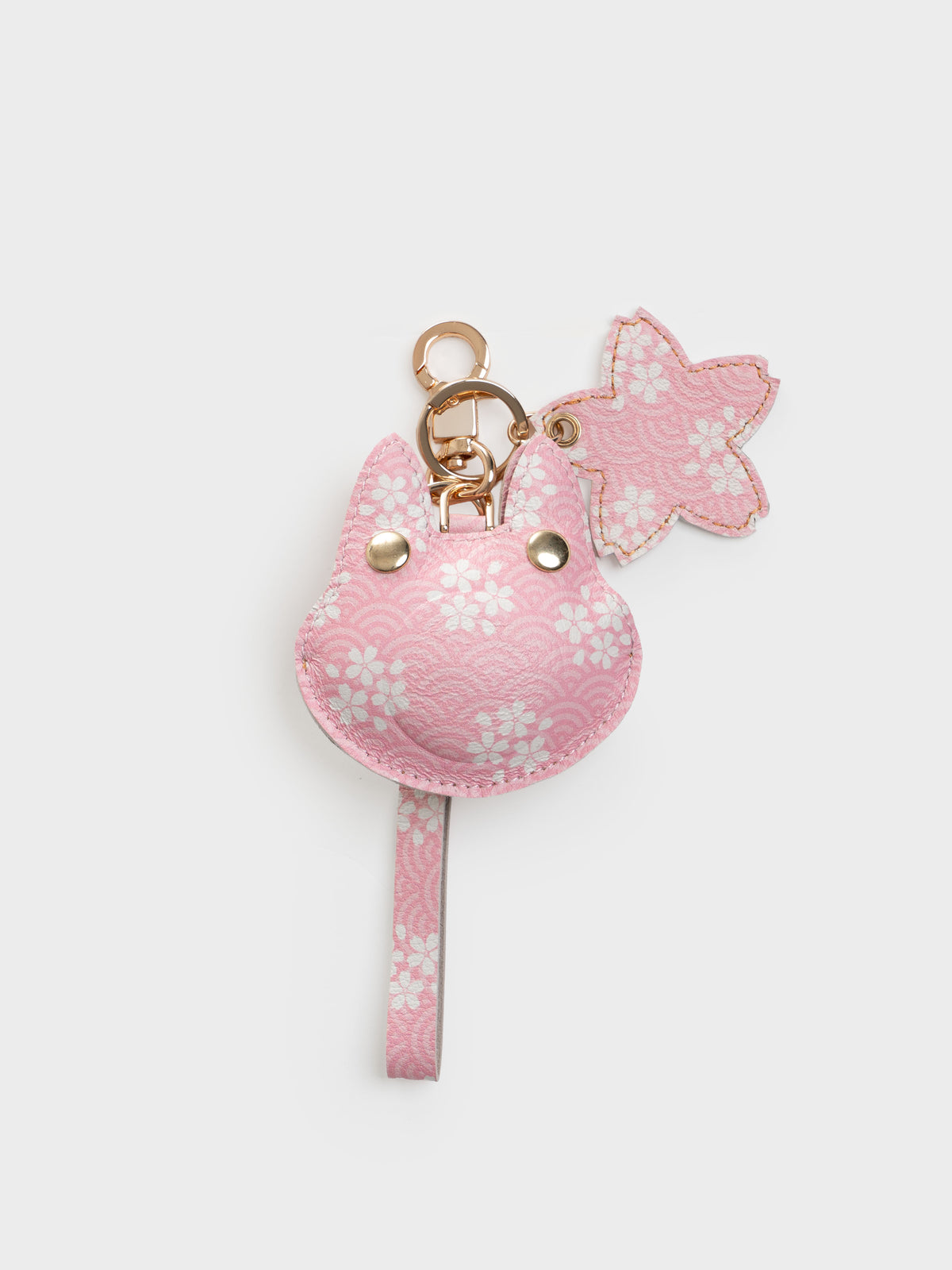 Sakura Shiba Inu Face Bag Charm In Italian Leather