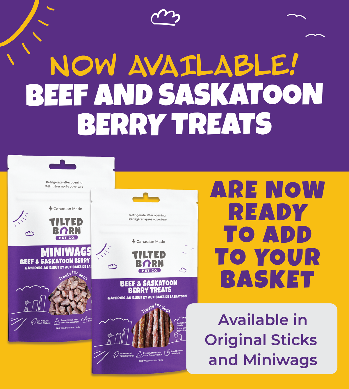 Beef & Saskatoon Miniwags Treats For Dogs 100g/3.53oz