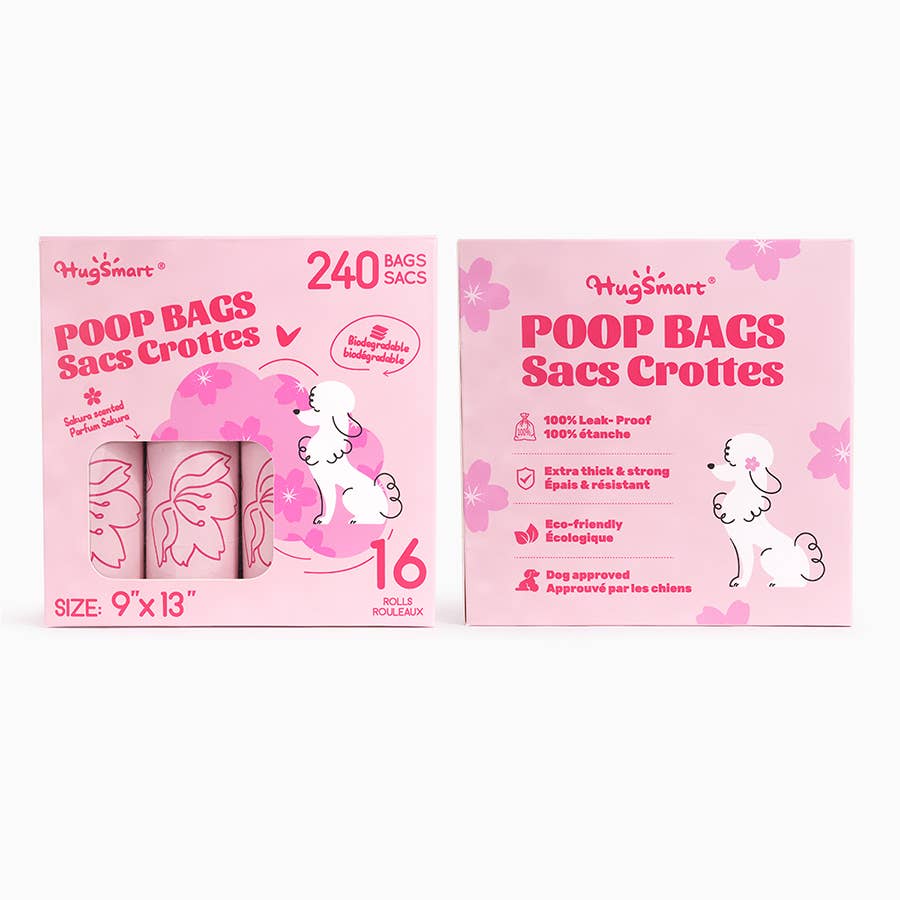 HugSmart Poop Bags - Sakura - 16 pack