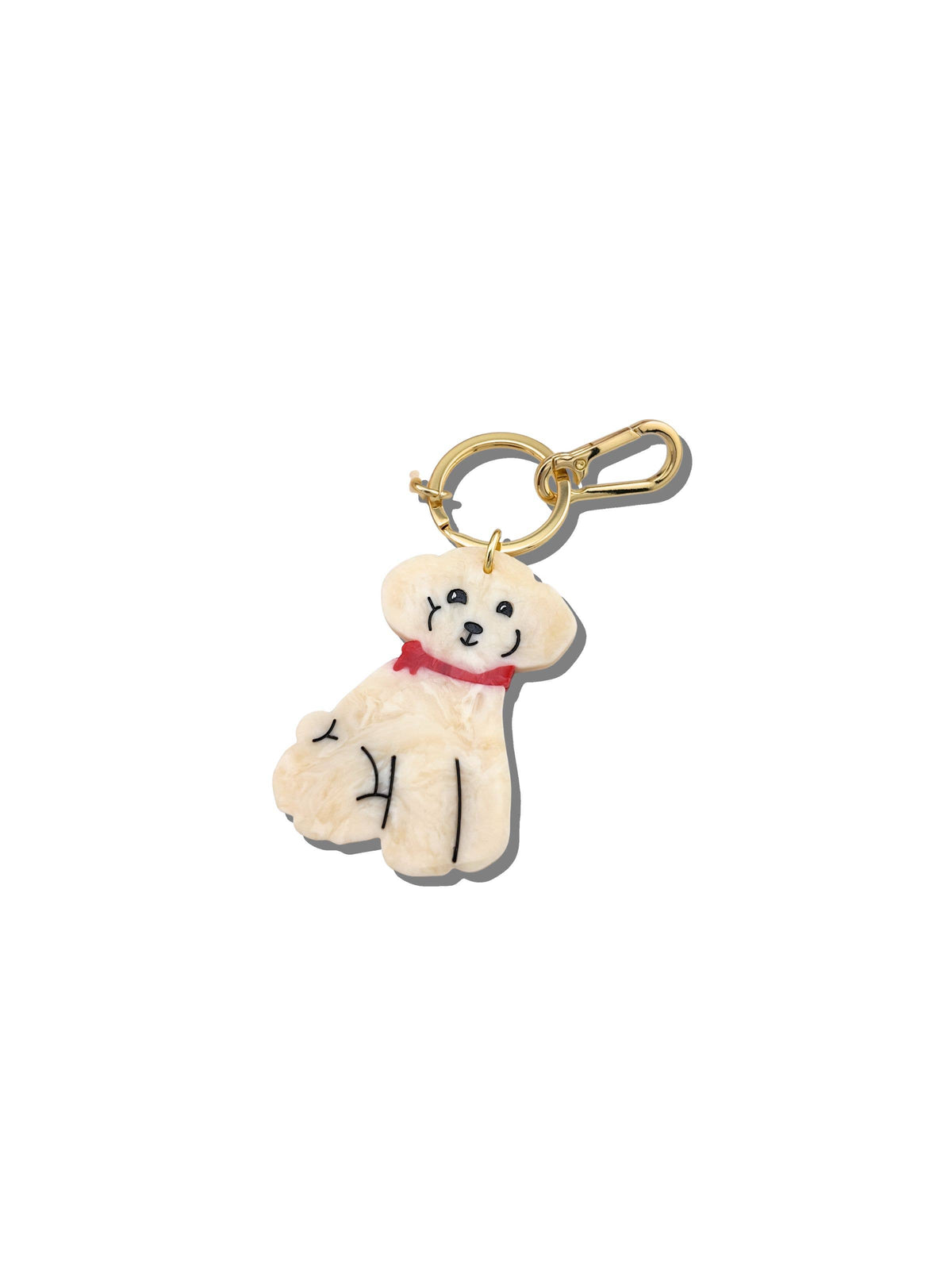 Hand-painted Doodle Puppy Bag Charm + Keychain