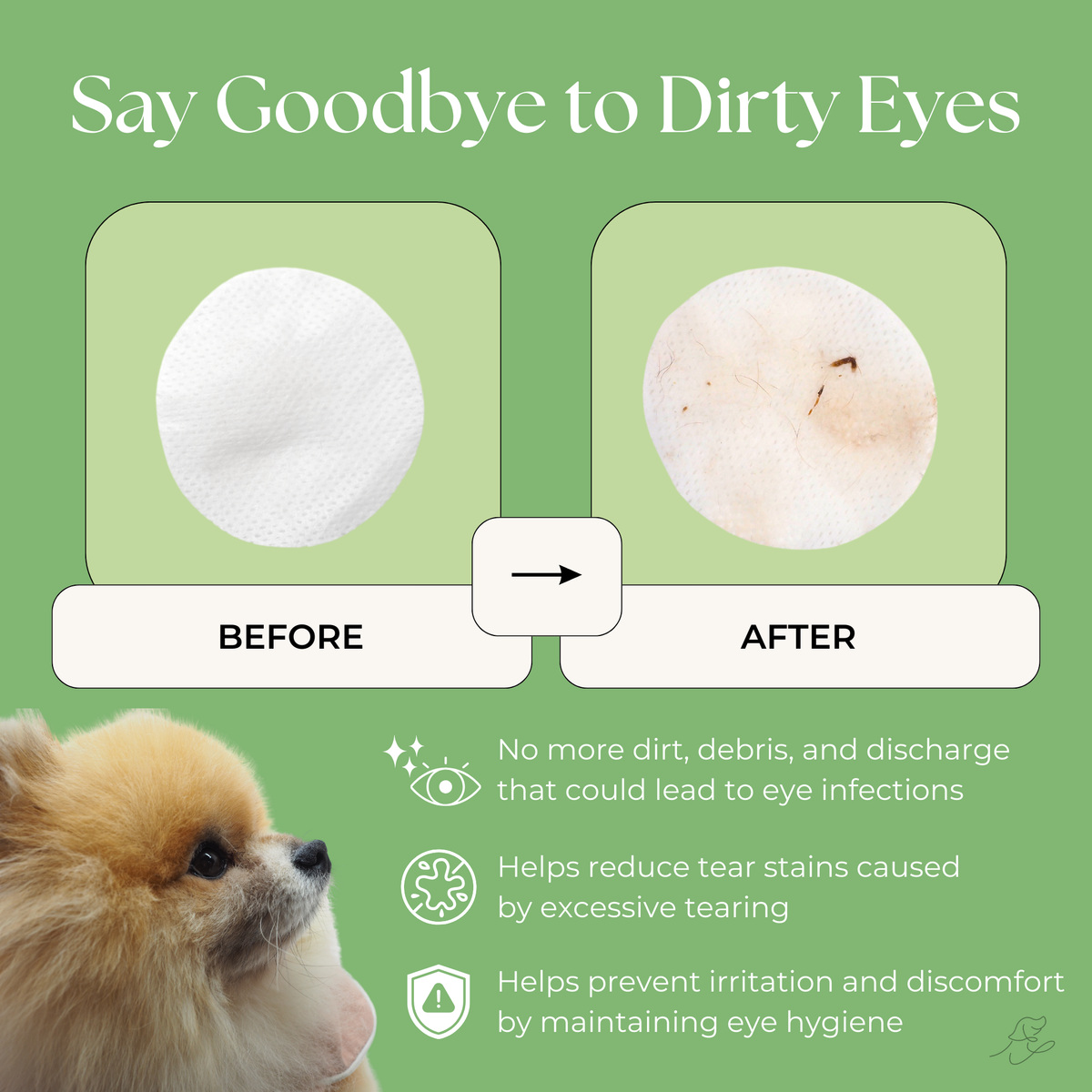 Eye Cleaning Wipes for Dogs & Cats (180 count)
