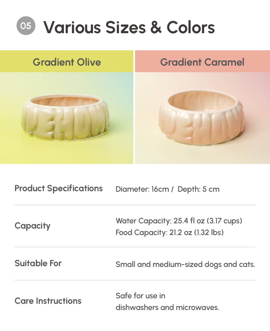 Puff Pet Bowl - Gradient Olive