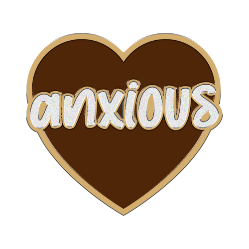 Brown Anxious Heart Charm