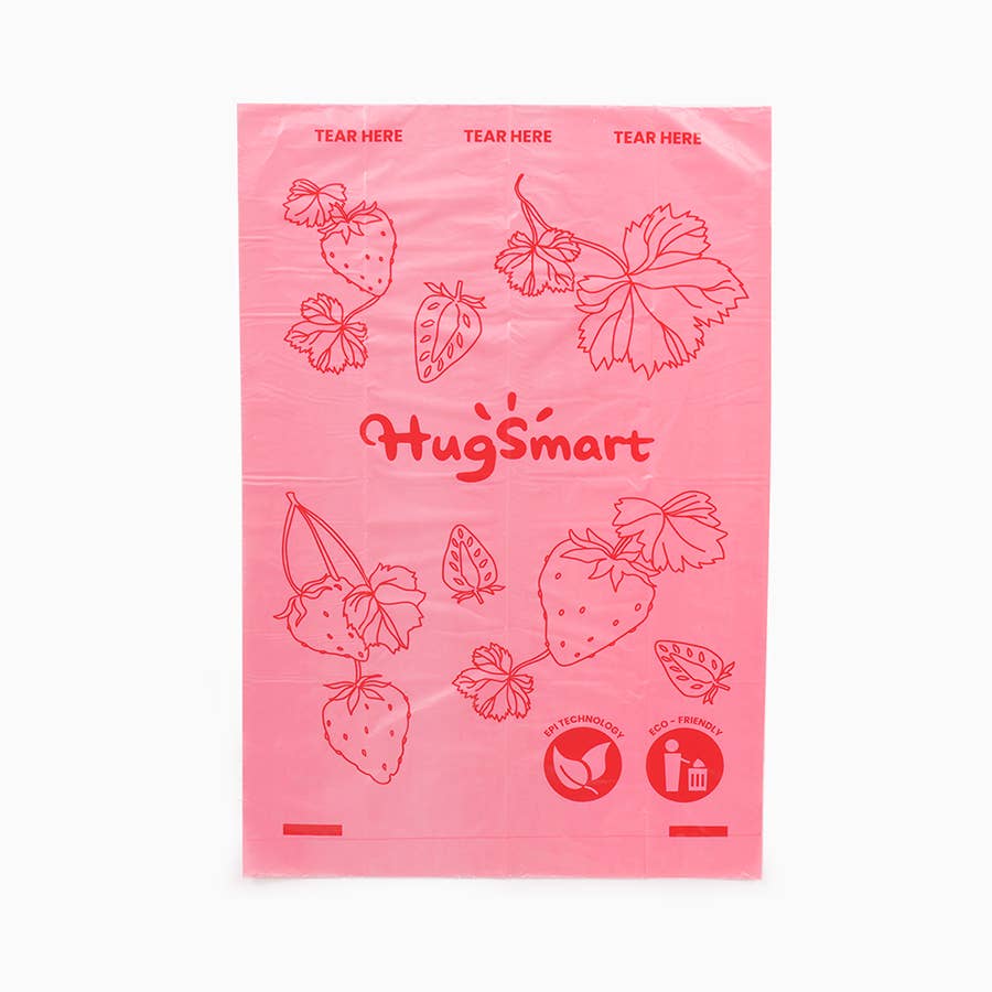 HugSmart Poop Bags - Strawberry - 16 pack