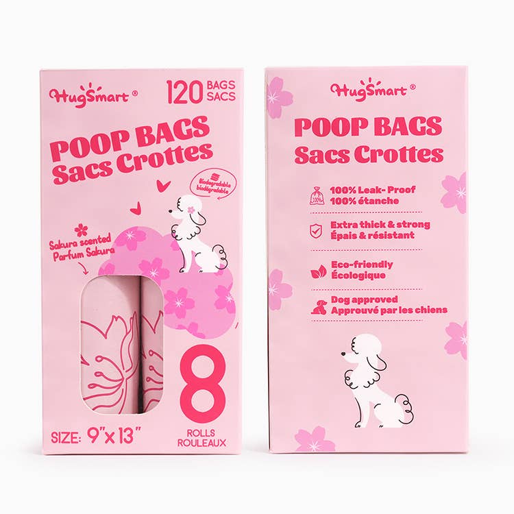 HugSmart Poop Bags  - Sakura - 8 pack